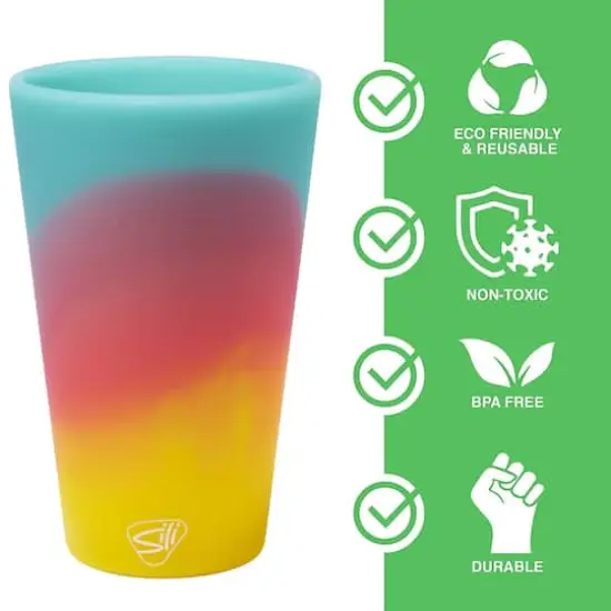 Silipint&reg; 16oz. Aurora, Moon Beam, Desert Sun & Mountain Air Silicone Pint Glasses, 4ct. {4}