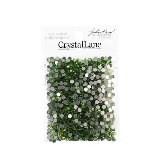 John Bead Crystal Lane SS16 Round Flatback Rhinestones, 1,440ct. Peridot {4}