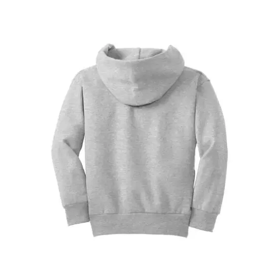 Port & Company&reg; Neutrals Youth Core Fleece Pullover Hooded Sweatshirt Ash {4}
