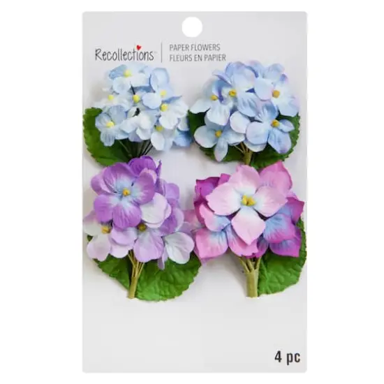 Purple & Blue Fabric Hydrangea Embellishments by Recollections&trade; {4}