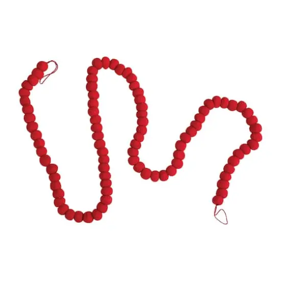 6ft. Wool Felt Ball Garland Red {5}