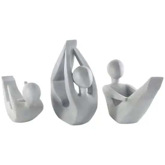 Gray Abstract Yoga Poses Garden Sculpture Set {1}