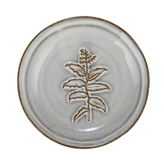 Hello Honey&reg; 5" Cream & Brown Round Reactive Glaze Stoneware Dish Set {8}