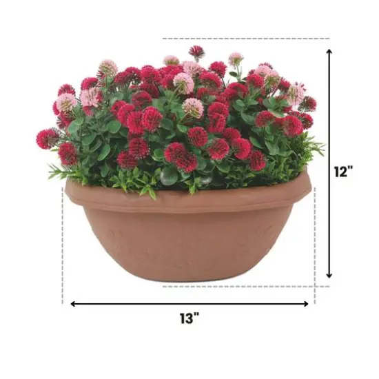 12" Faux Flowers in Hanging Basket, 2ct. Red/Pink {3}