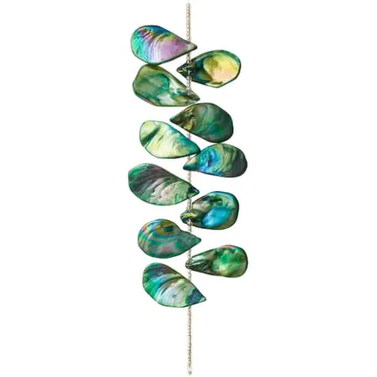Green Aurora Borealis Shell Teardrop Beads, 32mm by Bead Landing&trade; {4}