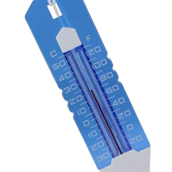10.5" Blue Easy-Read Transparent Swimming Pool Thermometer with Cord {4}