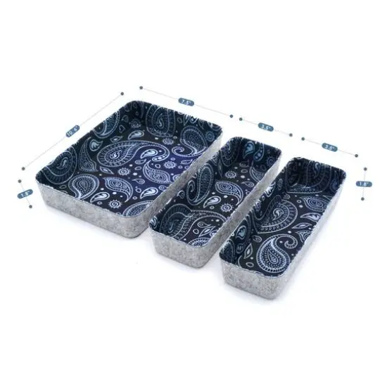 Welaxy Felt 3 Piece Paisley Drawer Organizer Set {6}