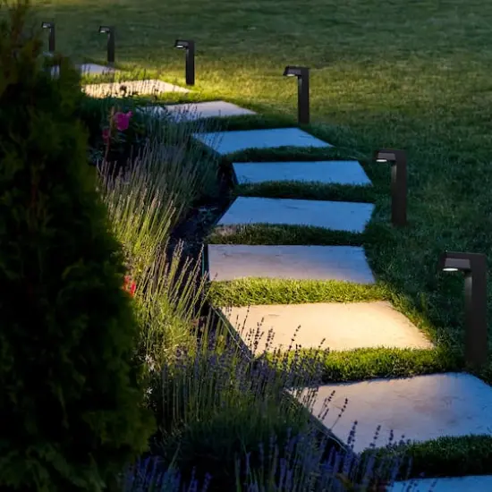 Glitzhome&reg; 15" Solar Powered LED Pathway Ground Lights Set {3}