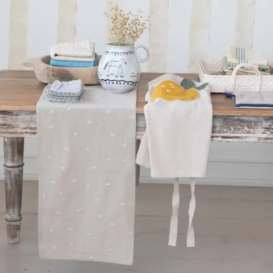 Hello Honey&reg; Embroidered Cotton & Linen Apron with Lemon Pocket {5}