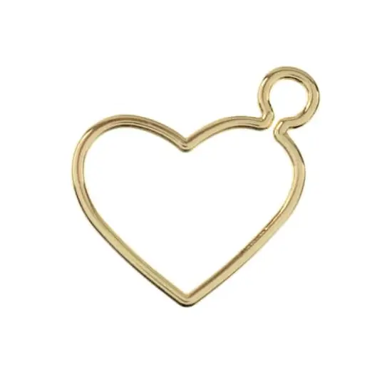 John Bead Beadwork Findings Gold Heart Side Link Pendant, 5ct. {1}