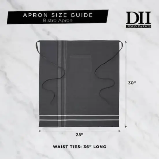 DII&reg; Solid Chambray Bistro Apron Stone Brown {5}