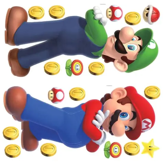 RoomMates Super Mario Luigi & Mario Giant Peel & Stick Wall Decals {1}