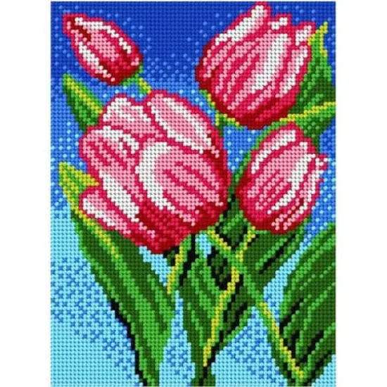 Orchidea Needlepoint Canvas For Halfstitch Without Yarn Tulips - Printed Tapestry Canvas {1}