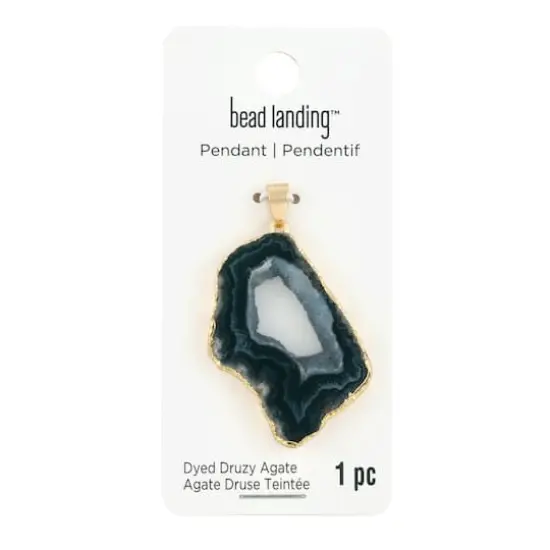 Black Druzy Agate Pendant by Bead Landing&trade; {4}