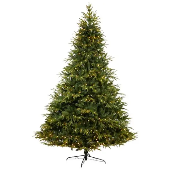 9ft. Pre-Lit Colorado Mountain Fir Natural Look Artificial Christmas Tree, White LED Lights {1}