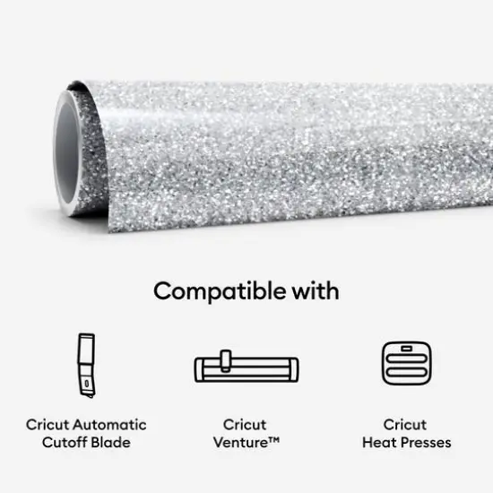 Cricut&reg; Smart Iron-On&trade; Glitter, 25" x 5ft. Silver {9}