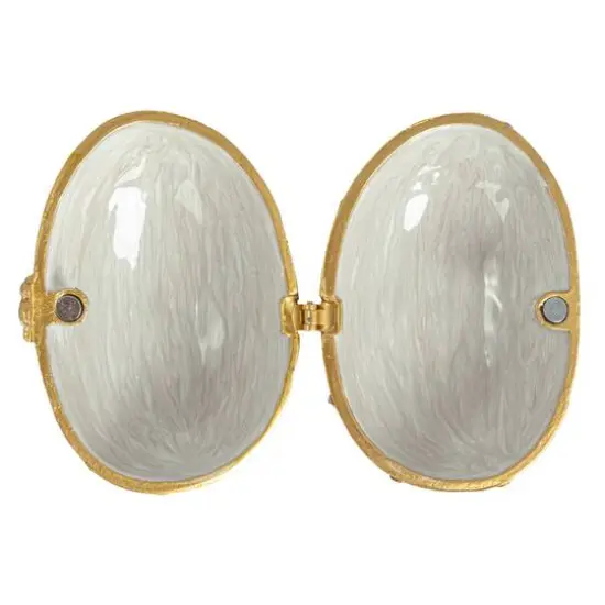 Hello Honey&reg; 3.5" Amber Jeweled Egg Trinket Box {6}