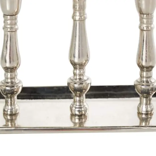 Aluminum 3 Candle Candelabra with Candle Plate Silver {8}