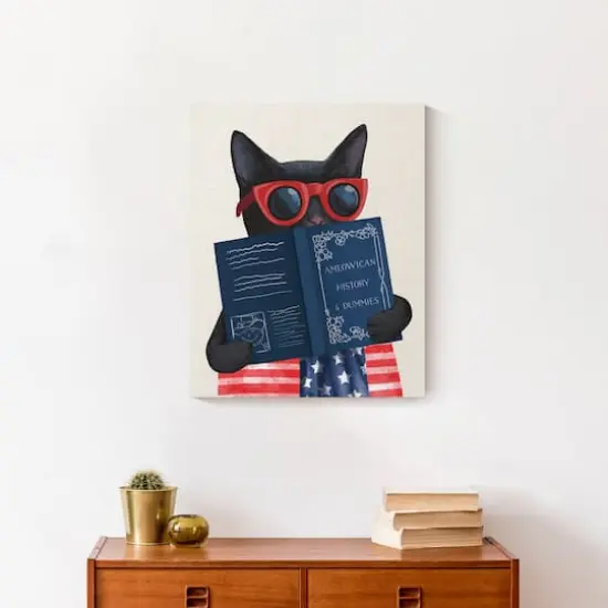 16" x 20" Patriotic Cat Canvas Wall Art {5}