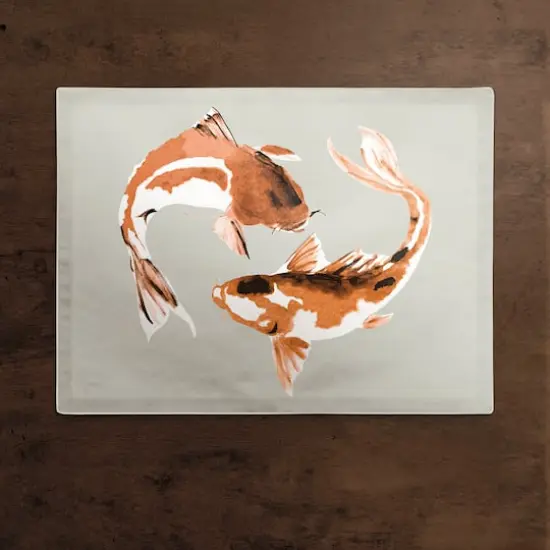 18" Circling Koi Poly Twill Placemat {3}