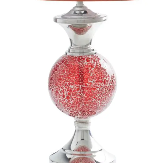Set of 2 Red Glass Glam Table Lamp, 25" {6}