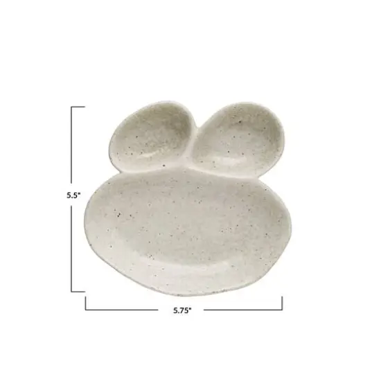 Hello Honey&reg; 5.75" Cream Reactive Glaze 3 Section Stoneware Dish {3}