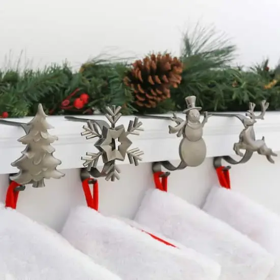 Original MantleClip&reg; Pewter Assorted Holiday Icons Stocking Holders, 4ct. {3}
