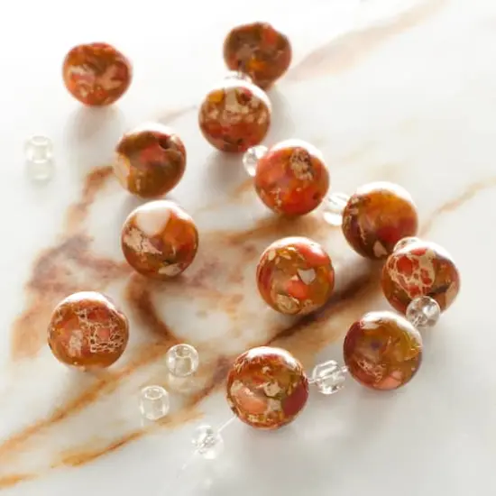 Orange Imperial Jasper Round Beads, 10mm by Bead Landing&trade; {3}