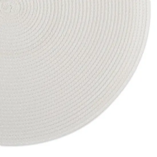 DII&reg; Round Plastic Woven Placemats, 6ct. White {4}