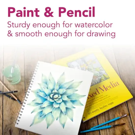 Strathmore Mixed Media Paper Pad, 300 Series, 40 Sheets, 9" x 12" {5}