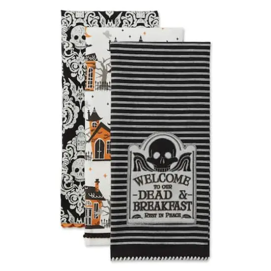 DII&reg; Haunted Hallow Embellished Dishtowel Set {3}