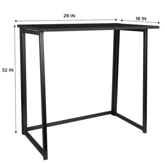 Organize It All 29" x 18" x 32" Foldable Scratch-Resistant Desk Black {4}