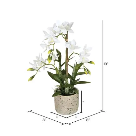 19" Artificial Deluxe Potted Cycnoches Orchid {3}