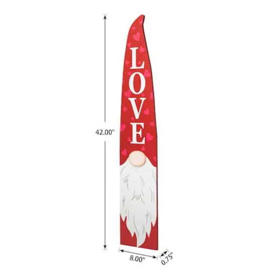 Glitzhome&reg; 42" Valentine's Wooden Gnome Porch Decor {9}