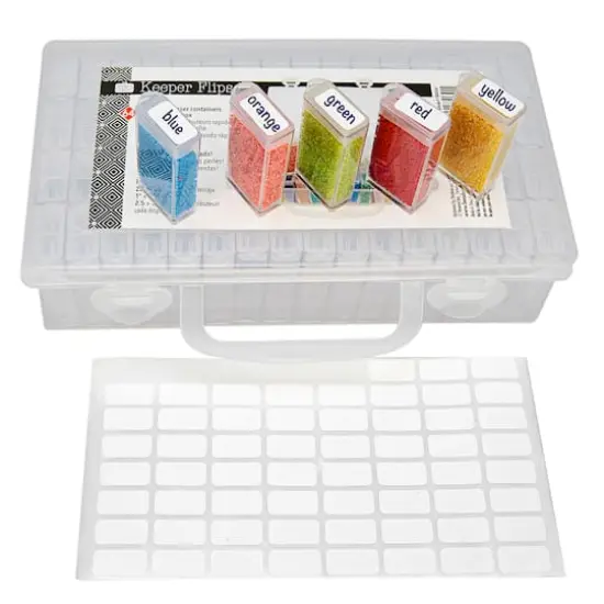The Beadsmith&reg; Plastic Box with Flip Boxes and Labels {1}