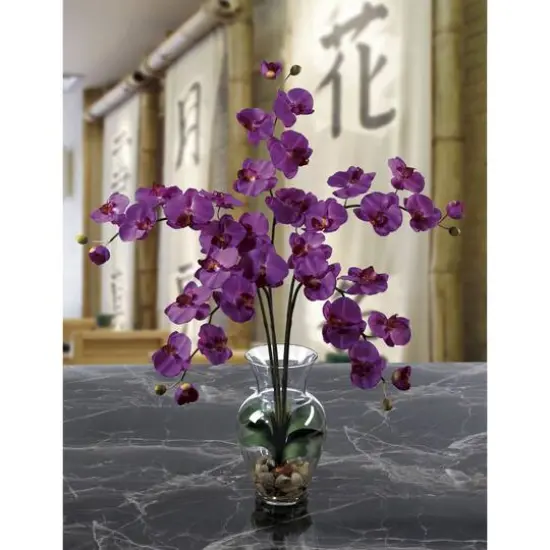 2.5ft. Moth Orchid Liquid Illusion Silk Flower Arrangement Orchid Pink {4}