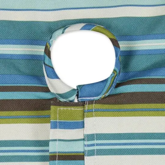 Beachy Stripe Print Outdoor Tablecloth with Zipper, 60" Round {3}