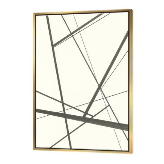Designart - minimalist black and white IV - Transitional Canvas in Gold Frame {1}