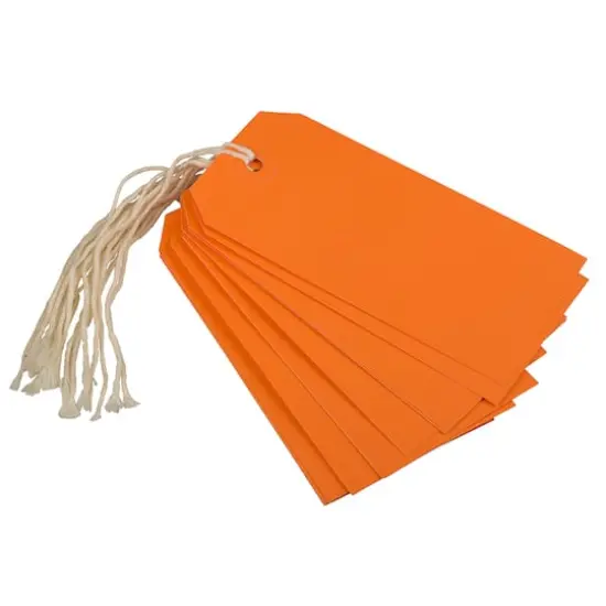 JAM Paper Medium Gift Tags with String Orange {3}