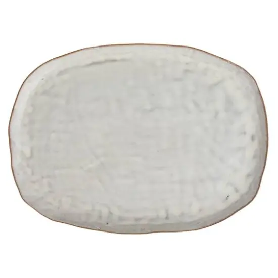 Hello Honey&reg; 13.75" Acacia-Base White Stoneware Elegance Pedestal {12}