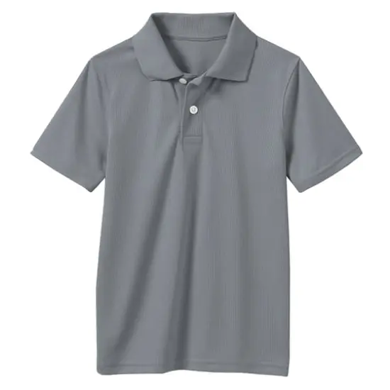 Galaxy by Harvic Boys Moisture Wicking Short Sleeve Polo Shirt Gray {1}