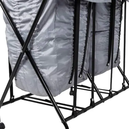 Honey Can Do Black/Gray Double Bounce Back Hamper with Wheels and Lid {10}