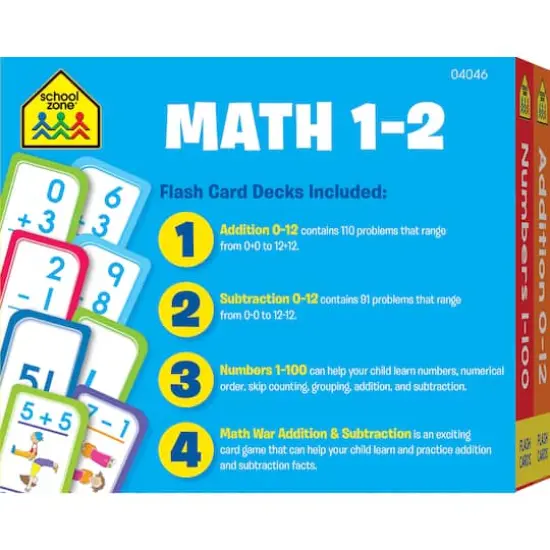 School Zone&reg; Math 1-2 Flash Card, 4 Pack {3}