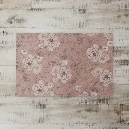 Multicolored Floral Floor Mat Pink {3}
