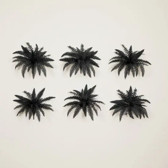 19in. Artificial Halloween Black Boston Fern - Set of 6 {7}
