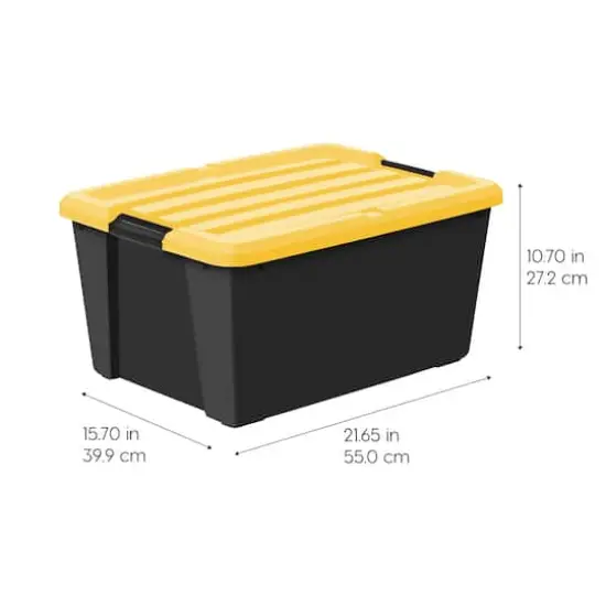 Iris&reg; 45 Qt. Yellow, Plastic Storage Bins,4 Ct {4}