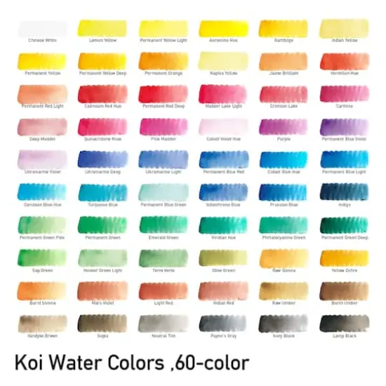 Koi&reg; Water Colors&trade; 60 Color Studio Sketch Box Set {4}
