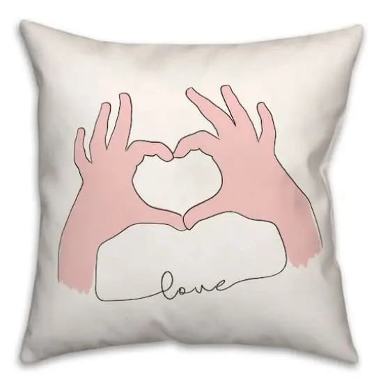 Love Heart Hands Throw Pillow {1}