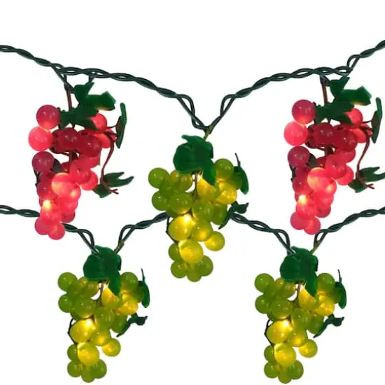 6ft. Red & Green Grape Cluster String Lights {1}