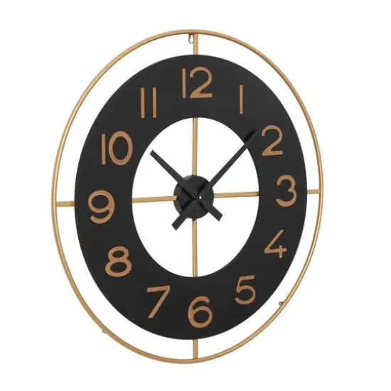 Gold Vintage Metal Wall Clock, 28" x 28" {3}